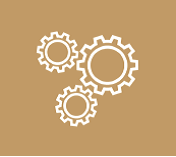 Decorative image of three gears